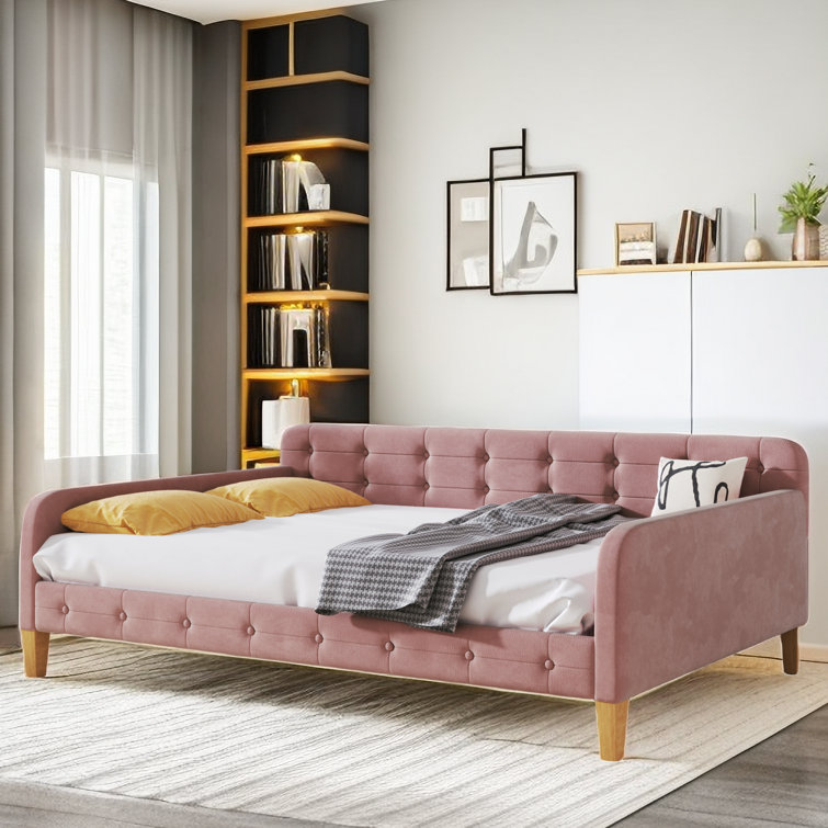 Pink velvet deals daybed